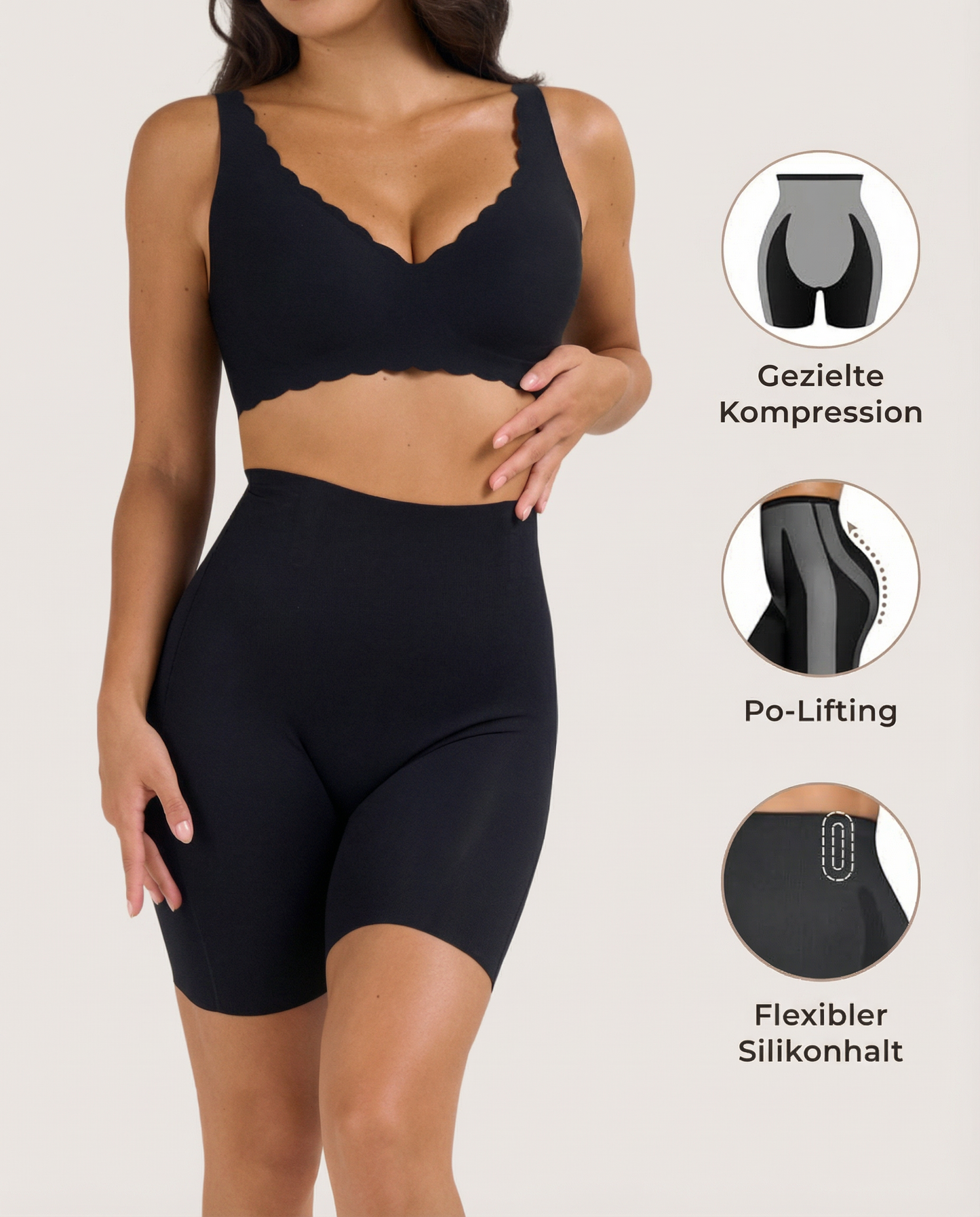 HOCH TAILLIERTE SHAPING-SHORTS