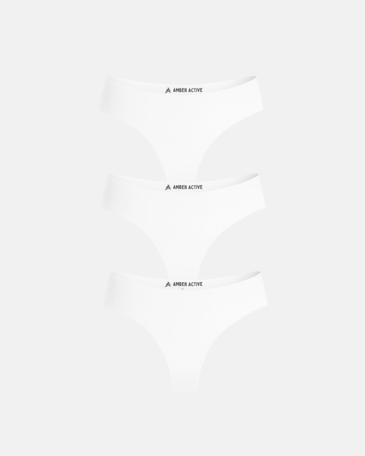 3er-Pack nahtlose Strings – Weiß