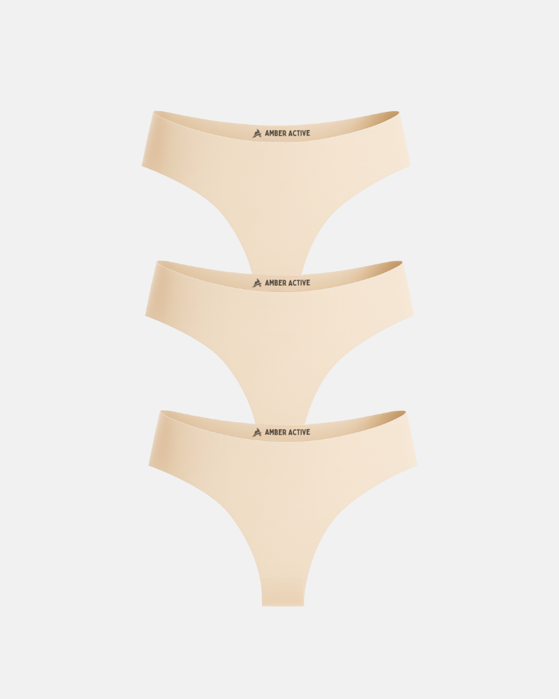 3er-Pack nahtlose Strings – Nude