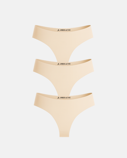 3er-Pack nahtlose Strings – Nude
