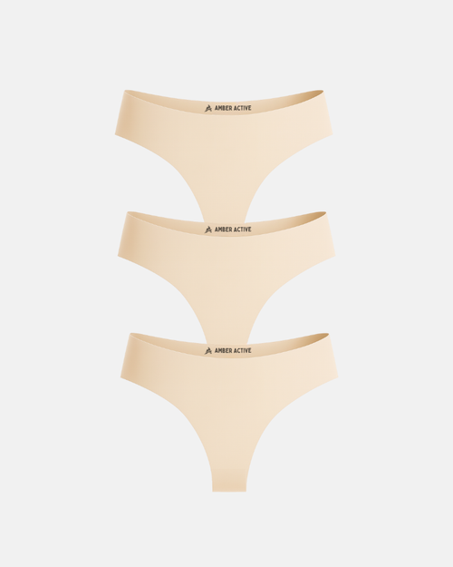 3er-Pack nahtlose Strings – Nude