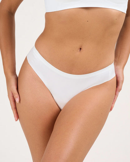 3er-Pack nahtlose Strings – Weiß